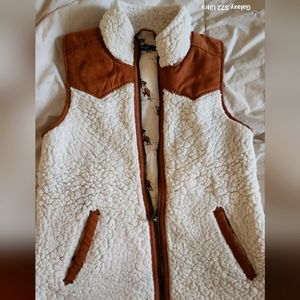 Cruel denim fleece vest